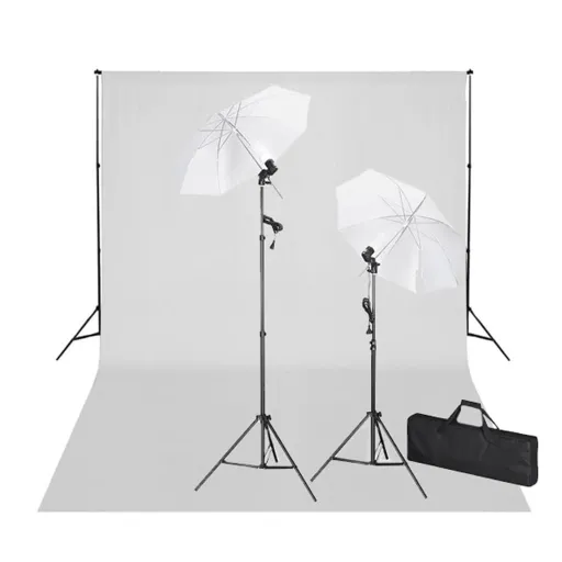 Kit de Estúdio com Fundo Branco 600x300 e Luzes