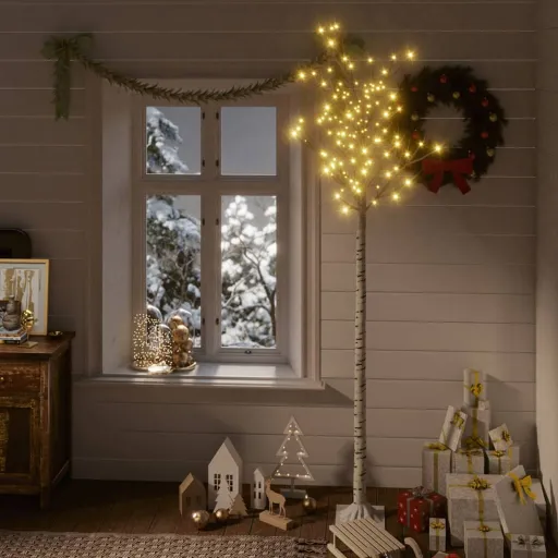 Árvore de Natal 200 LEDs Salgueiro Int./Ext. 2,2m Branco Quente