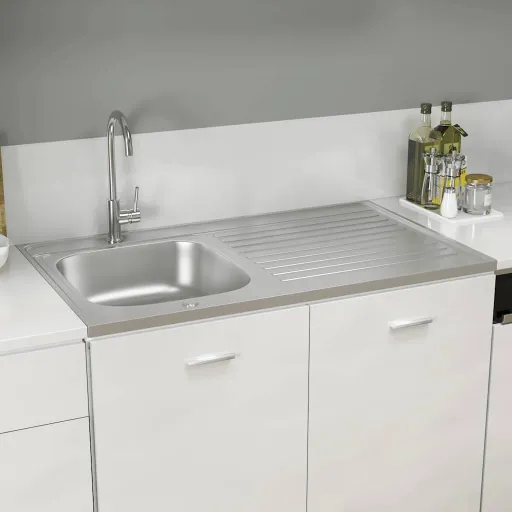 Lava-Louça Cozinha + Escorredor Aço Inox Prateado