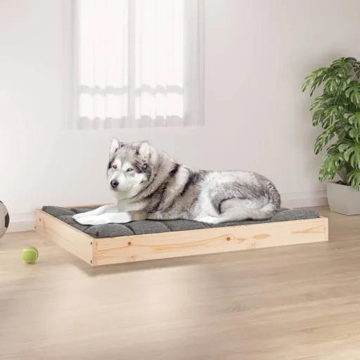 Cama para Cães 101,5x74x9 cm Madeira de Pinho Maciça