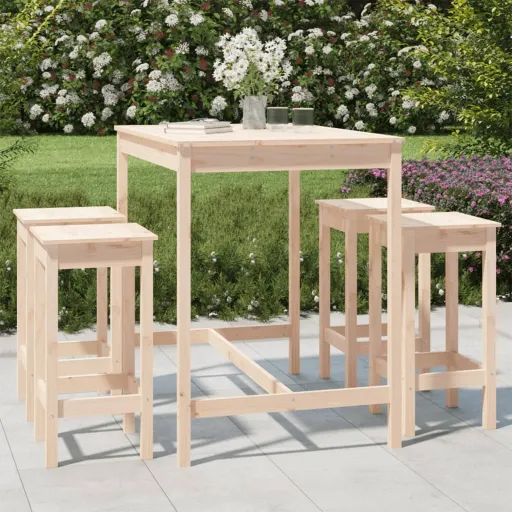 Conjunto de Bar para Jardim Pinho Maciço (5 pcs)