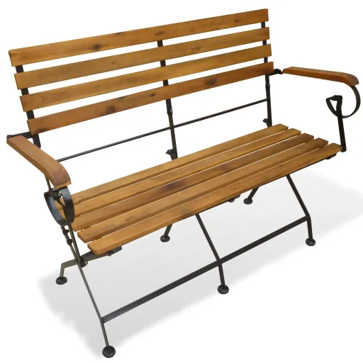 Banco de Jardim Dobrável 112 cm Madeira Acácia Maciça