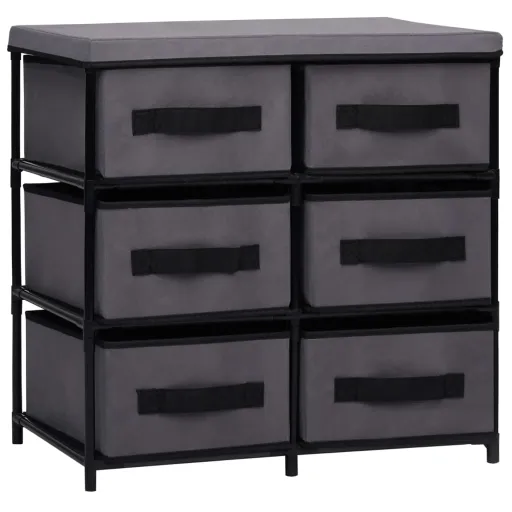 Armário de Arrumação com 6 Gavetas 55x29x55 cm Aço Cinzento
