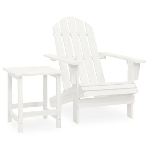 Cadeira de Jardim Adirondack com Mesa Madeira de Abeto Branco