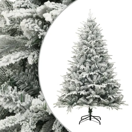 Árvore de Natal Artificial com Neve 150 cm PVC e PE Verde