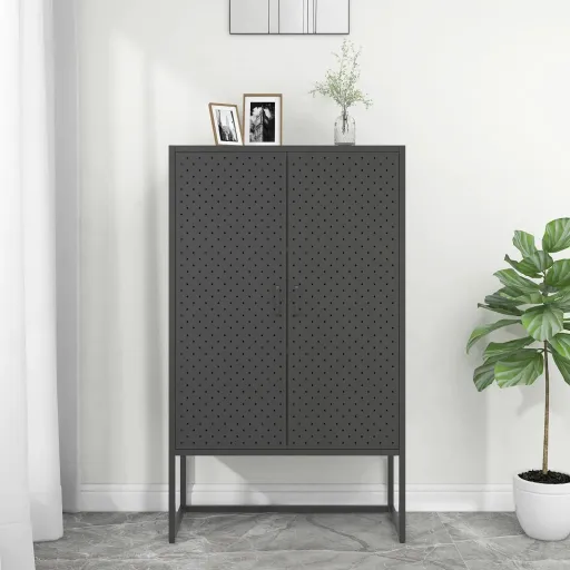 Aparador Alto 80x35x135 cm Aço Antracite