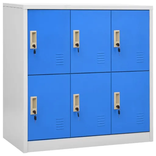 Cacifo 90x45x92,5 cm Aço Cinzento-Claro e Azul