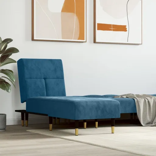 Chaise Longue Veludo Azul