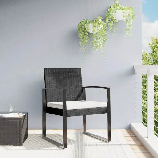 Cadeiras de Jantar para Jardim   Vime PP Preto (2 pcs)