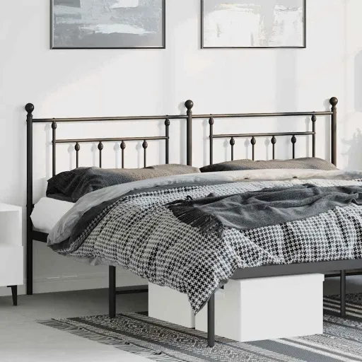 Cabeceira de Substituição 180 cm Metal Preto