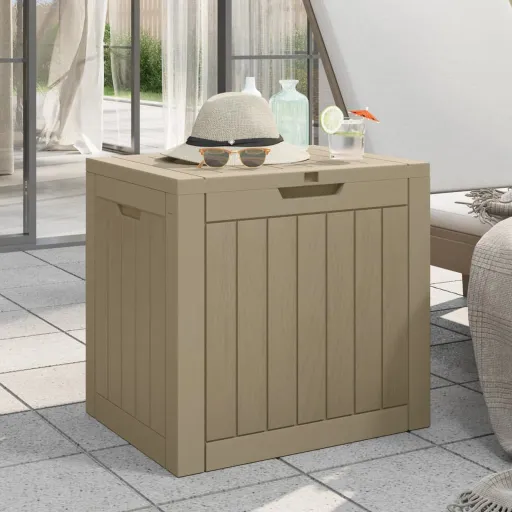 Caixa de Arrumação Jardim 55,5x43x53 cm Polipropileno Cinzento