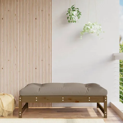 Apoio de Pés para Jardim 120x80 cm Pinho Maciço Castanho-Mel