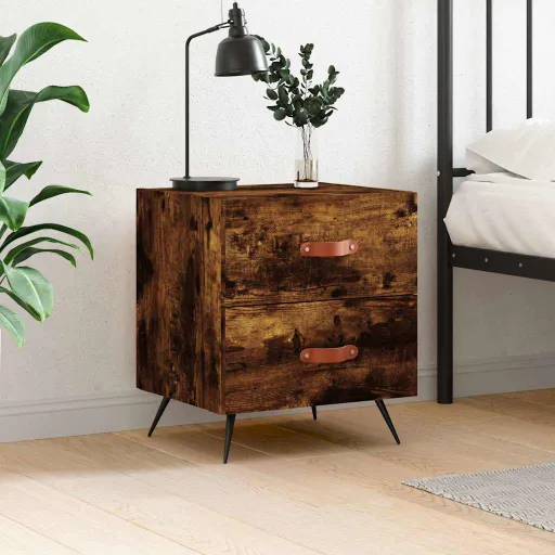 Mesa Cabeceira 40x35x47,5 cm Derivados Madeira Carvalho Fumado