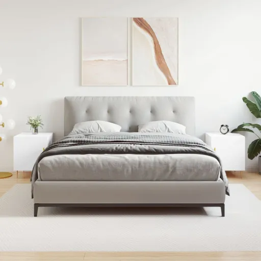 Mesa de Cabeceira   40x40x50 cm Derivados de Madeira Branco (2 pcs)
