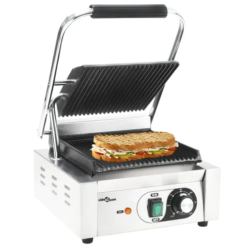 Grelhador Sanduicheira Panini Aço Inoxidável 1800W 31x30,5x20cm