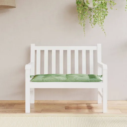 Almofadão p/ Banco de Jardim 110x50x7 cm Tecido Padrão Folhas