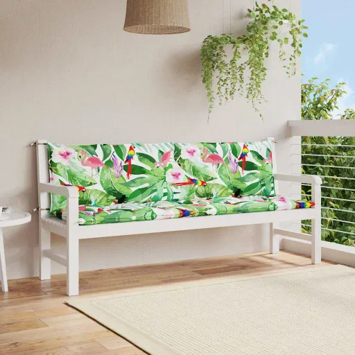Almofadões p/ Banco de Jardim   200x50x7 cm Tecido Multicor (2 pcs)