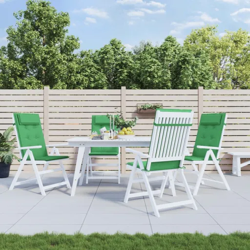Almofadões p/ Cadeira Encosto Alto   Tecido Oxford Verde (4 pcs)