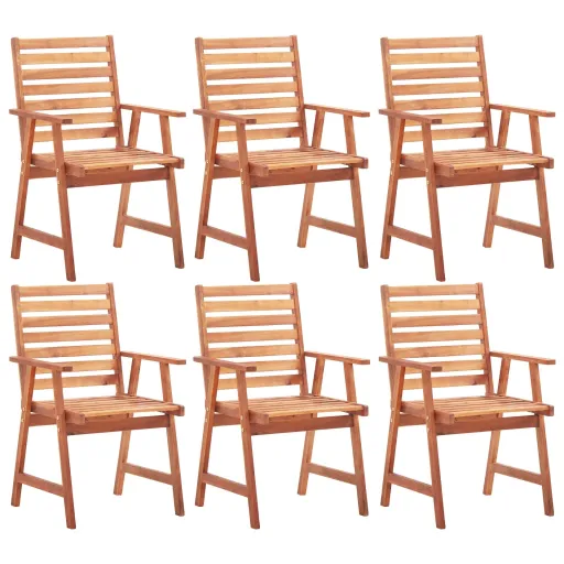 Cadeiras Jantar p/ Jardim   Madeira de Acácia Maciça (6 pcs)