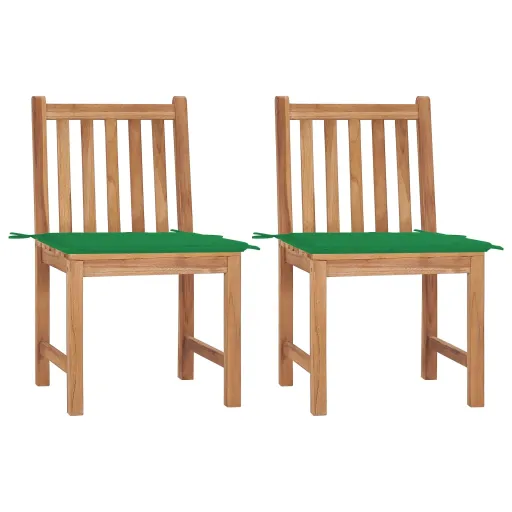 Cadeiras de Jardim c/ Almofadões   Teca Maciça (2 pcs)