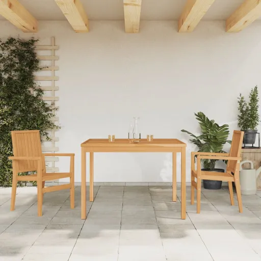 Conjunto de Jantar para Jardim Madeira de Teca Maciça (3 pcs)
