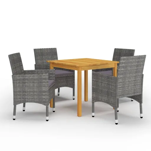 Conjunto de Jantar para Jardim Cinzento (5 pcs)