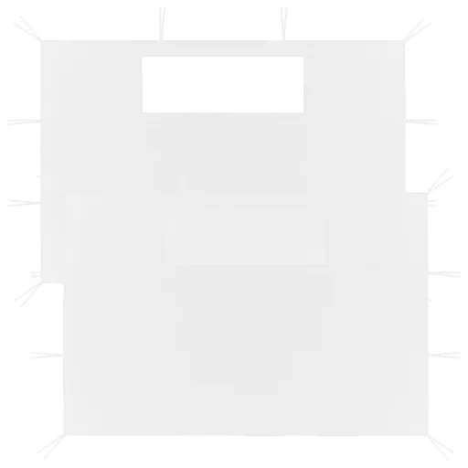 Paredes Laterais para Gazebo com Janelas   Branco (2 pcs)