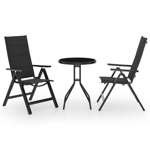 Conjunto de Bistrô Preto e Antracite (3 pcs)