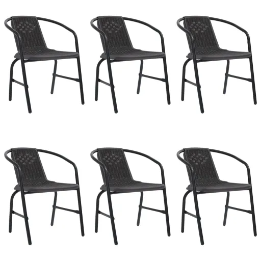 Cadeiras de Jardim   Vime Plástico e Aço 110 kg (6 pcs)