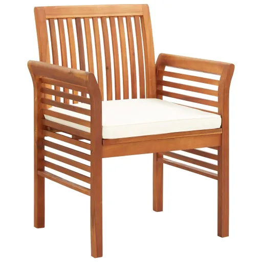 Cadeiras de Jantar p/ Jardim com Almofadões   Acácia Maciça (4 pcs)