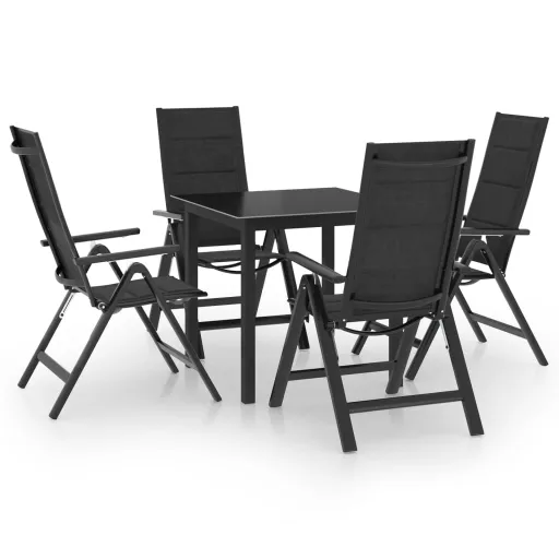 Conjunto de Jantar para Jardim Alumínio Antracite (5 pcs)