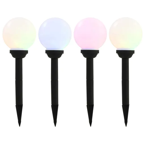Candeeiro Solar de Exterior LED   Esférico 15 cm RGB (4 pcs)