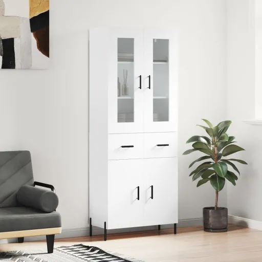 Armário Alto 69,5x34x180 cm Derivados de Madeira Branco