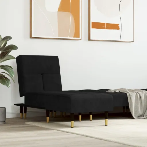 Chaise Longue Veludo Preto