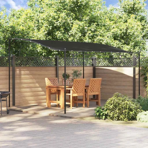 Toldo 4x3 m 180 g/m² Tecido e Aço Antracite