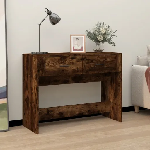Mesa Consola 100x39x75 cm Derivados de Madeira Carvalho Fumado