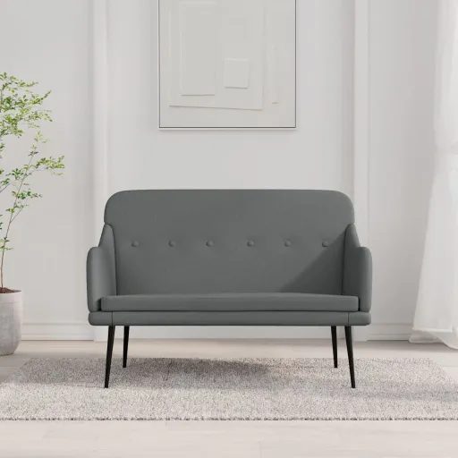 Banco 110x76x80 cm Tecido Cinzento-Escuro