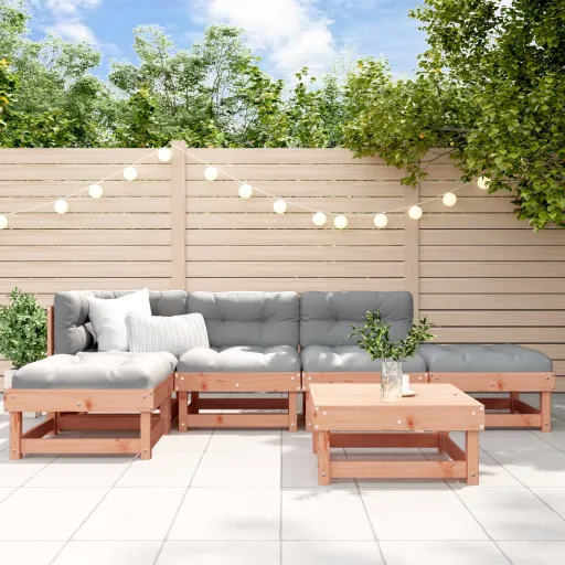 Conjunto Lounge de Jardim Madeira de Douglas Maciça (6 pcs)