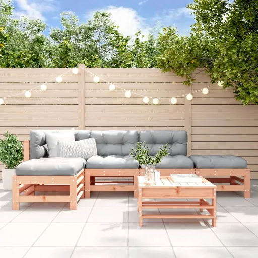 Conjunto Lounge de Jardim Madeira de Douglas Maciça (6 pcs)
