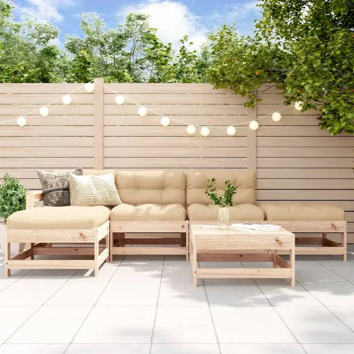 Conjunto Lounge de Jardim Pinho Maciço (6 pcs)
