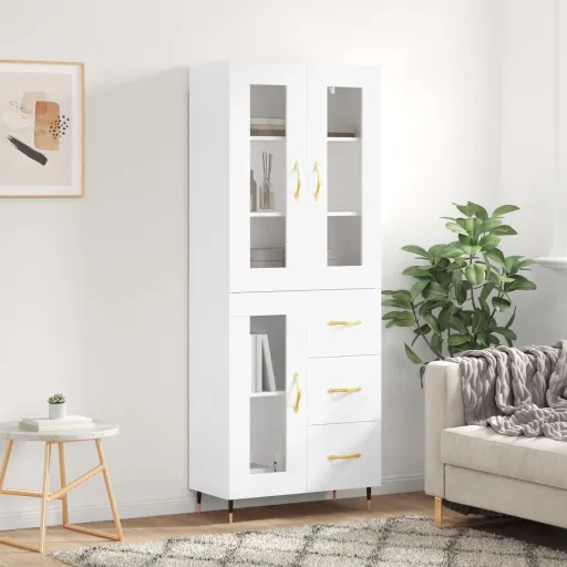 Armário Alto 69,5x34x180 cm Derivados de Madeira Branco