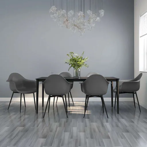 Cadeiras de Jantar   PP Cinzento (6 pcs)