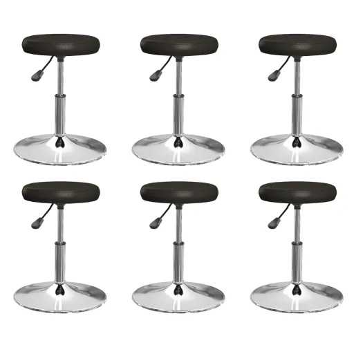 Cadeiras de Jantar   Couro Artificial Preto (6 pcs)