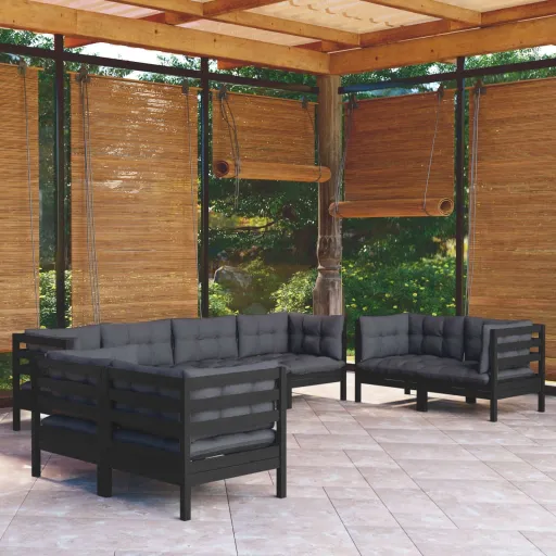 Conjunto Lounge de Jardim c/ Almofadões Pinho Maciço (8 pcs)