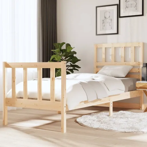 Estrutura de Cama Pequena Solteiro 75x190 cm Madeira Maciça