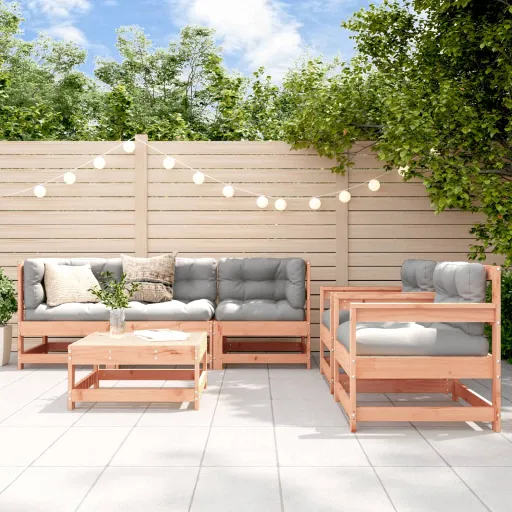 Conjunto Lounge de Jardim com Almofadões Douglas Maciça (6 pcs)