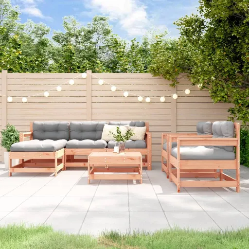 Conjunto Lounge de Jardim com Almofadões Douglas Maciça (7 pcs)