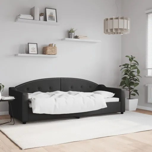Sofá-Cama 80x200 cm Tecido Preto