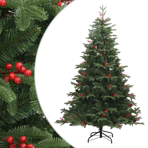 Árvore de Natal Artificial Articulada c/ Pinhas e Bagas 180 cm