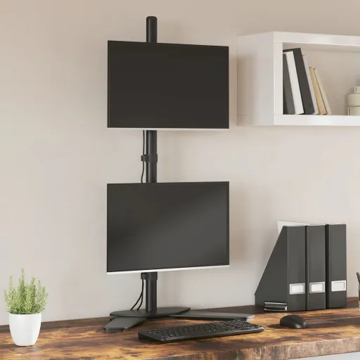 Suporte Duplo para Monitor VESA 75/100 mm Aço Preto